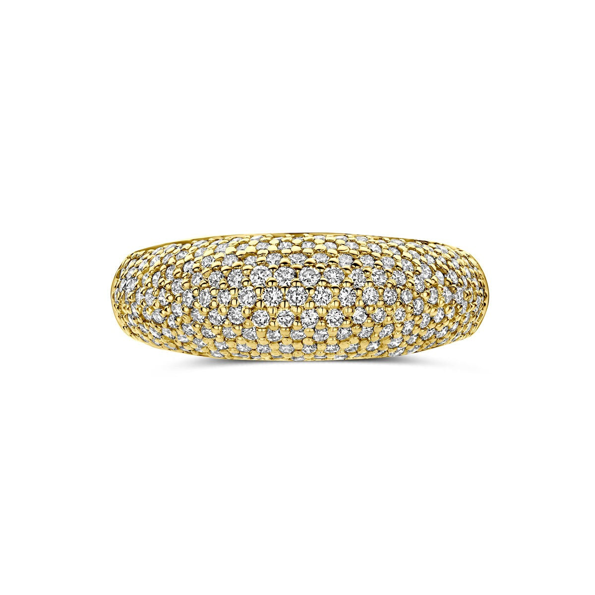 14k Geelgouden ring met lab grown diamant