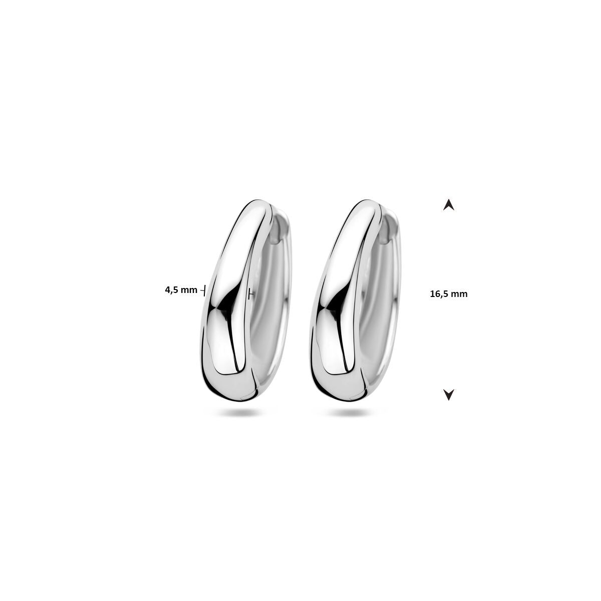 Zilveren oorringen dames – gerhodineerd 925 zilver, 16,5 mm