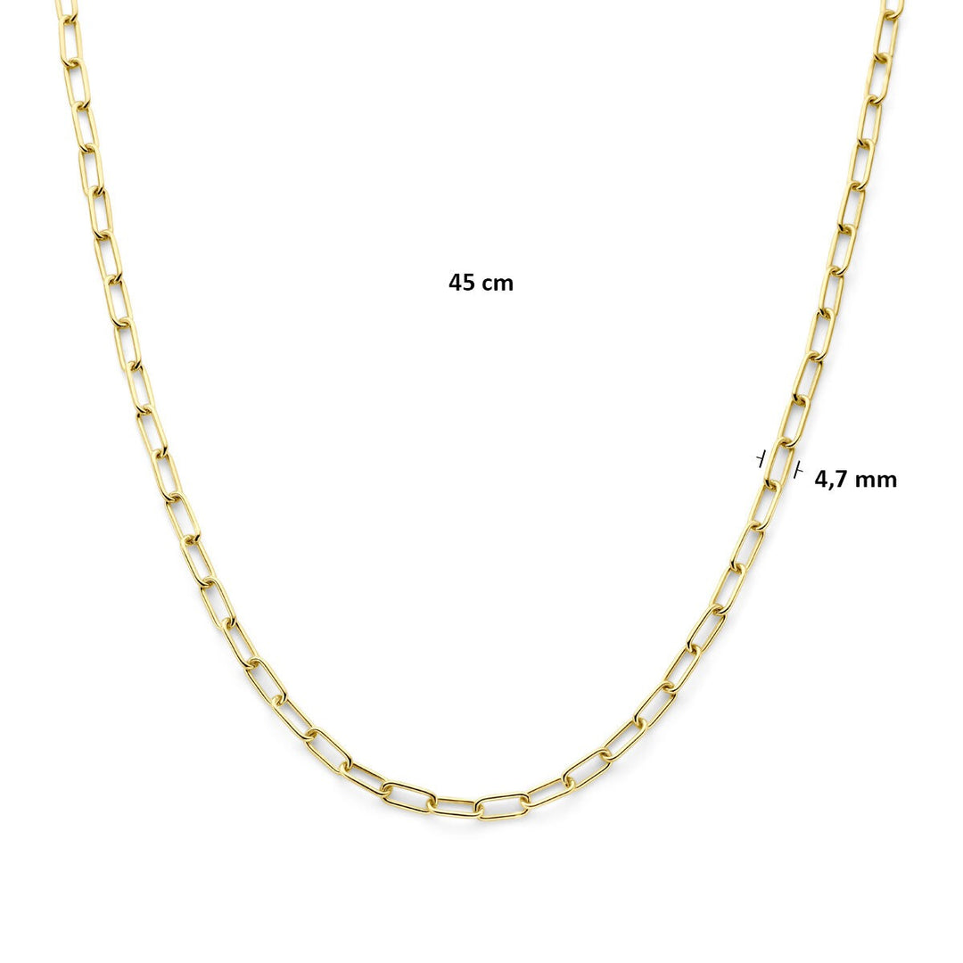 9k Geelgouden anker collier met zilveren kern