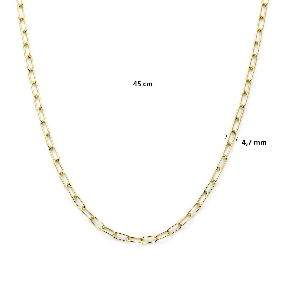 9k Geelgouden anker collier met zilveren kern