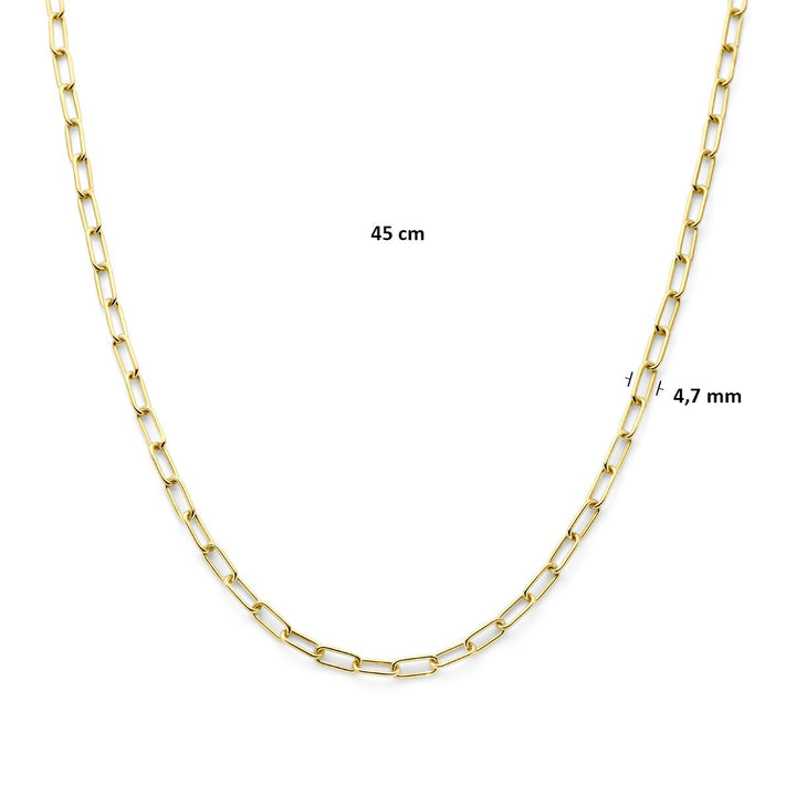 9k Geelgouden anker collier met zilveren kern