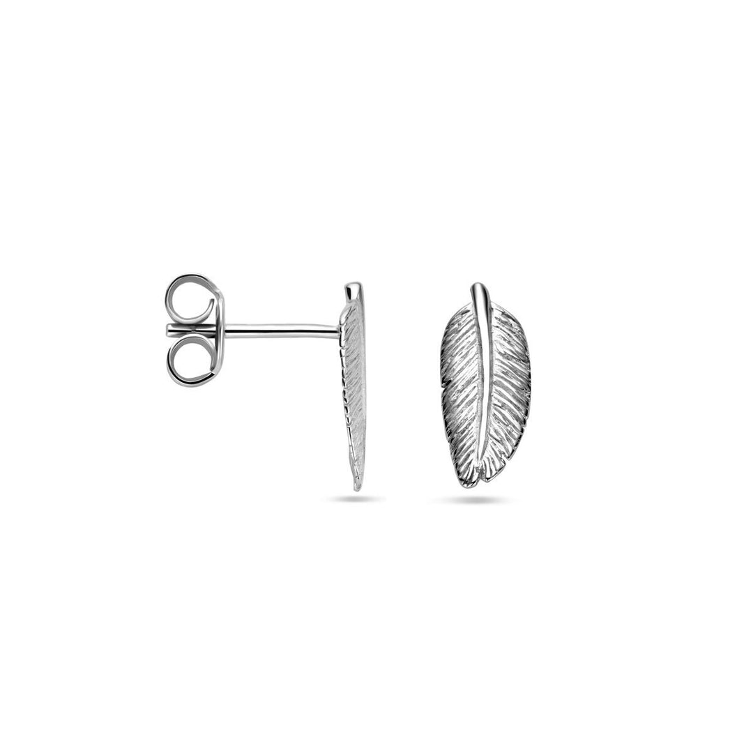 ear studs spring silver rhodium plated
