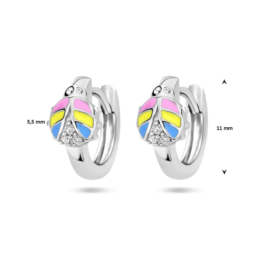 Ohrhänger Marienkäfer Zirkonia Silber rhodiniert