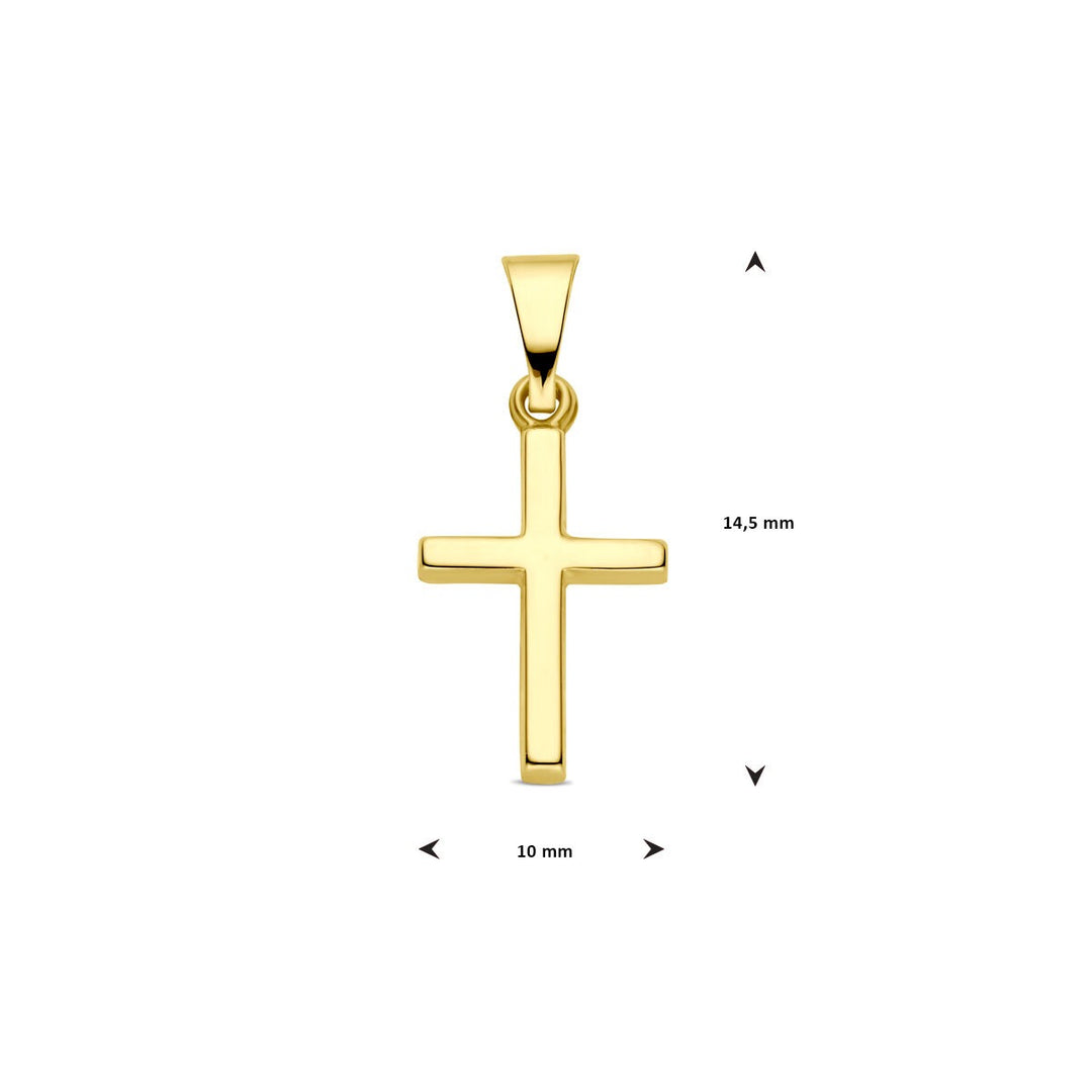 9k Geelgouden kruis hanger