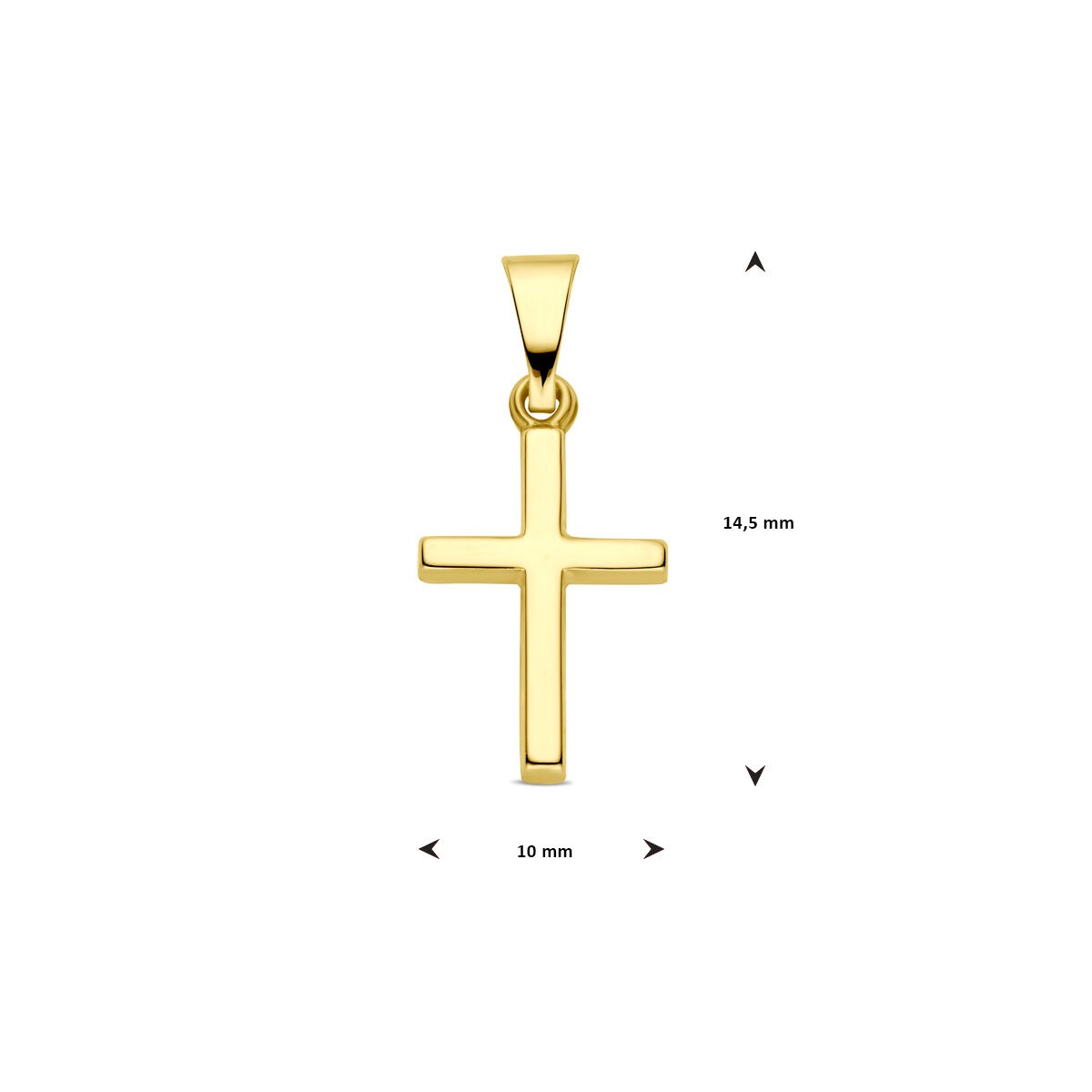 9k Geelgouden kruis hanger