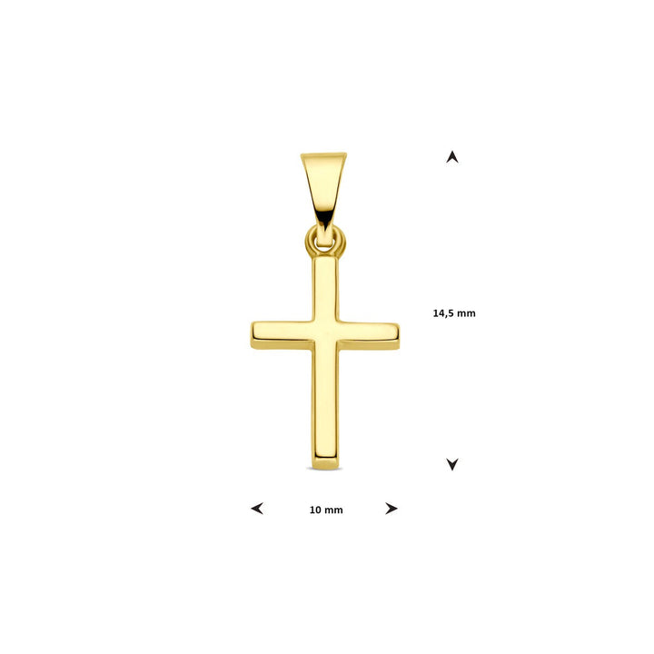 9k Geelgouden kruis hanger