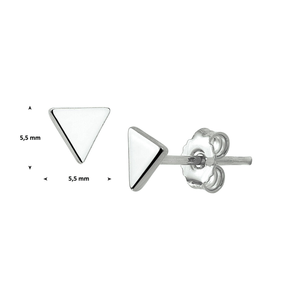 triangle earrings silver rhodium plated