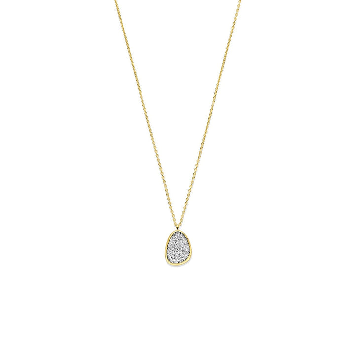 14k Bicolor collier met diamant 0.25ct