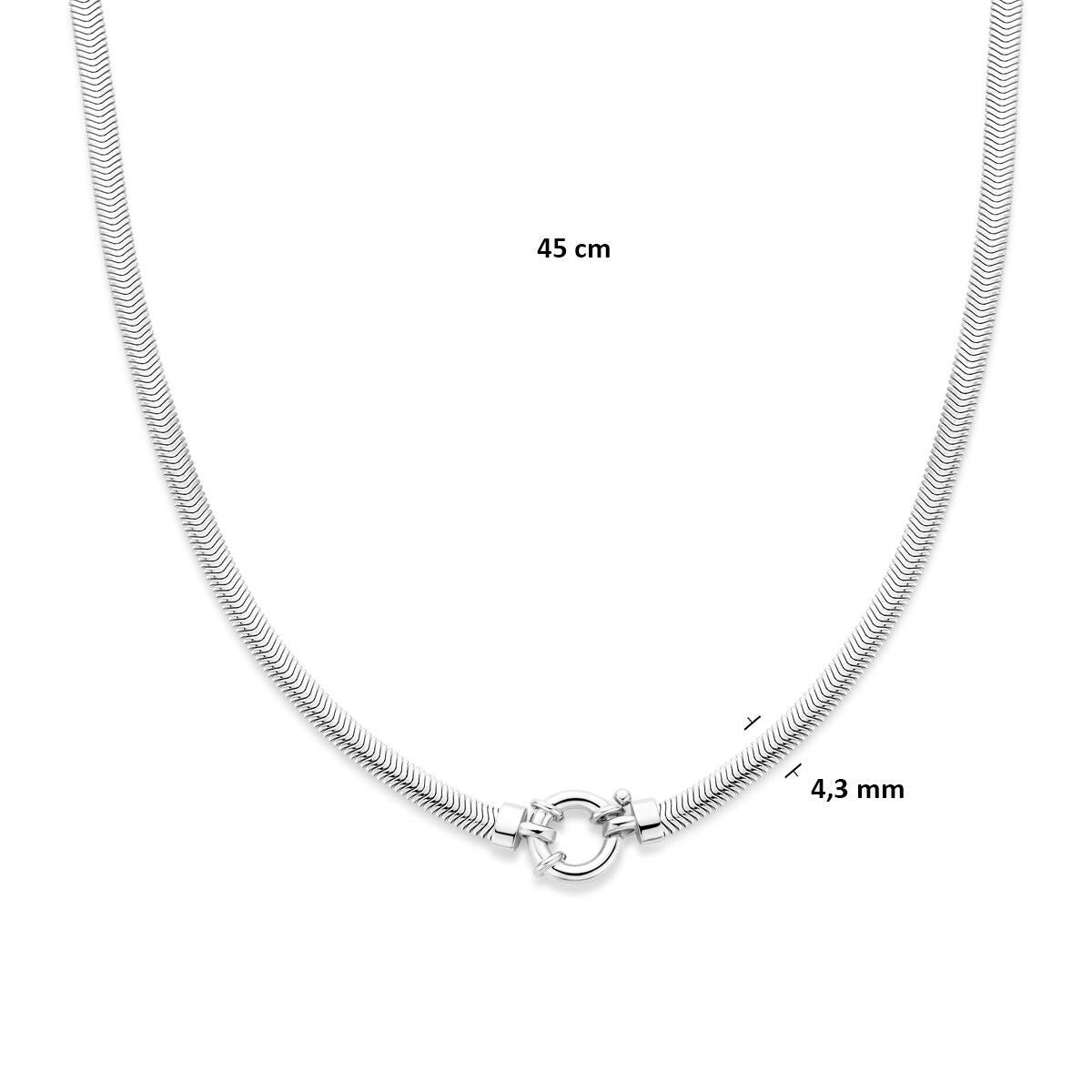 925 Zilveren ketting slang plat
