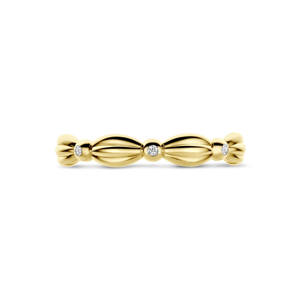 Gouden damesring met zirkonia – 14k geelgoud