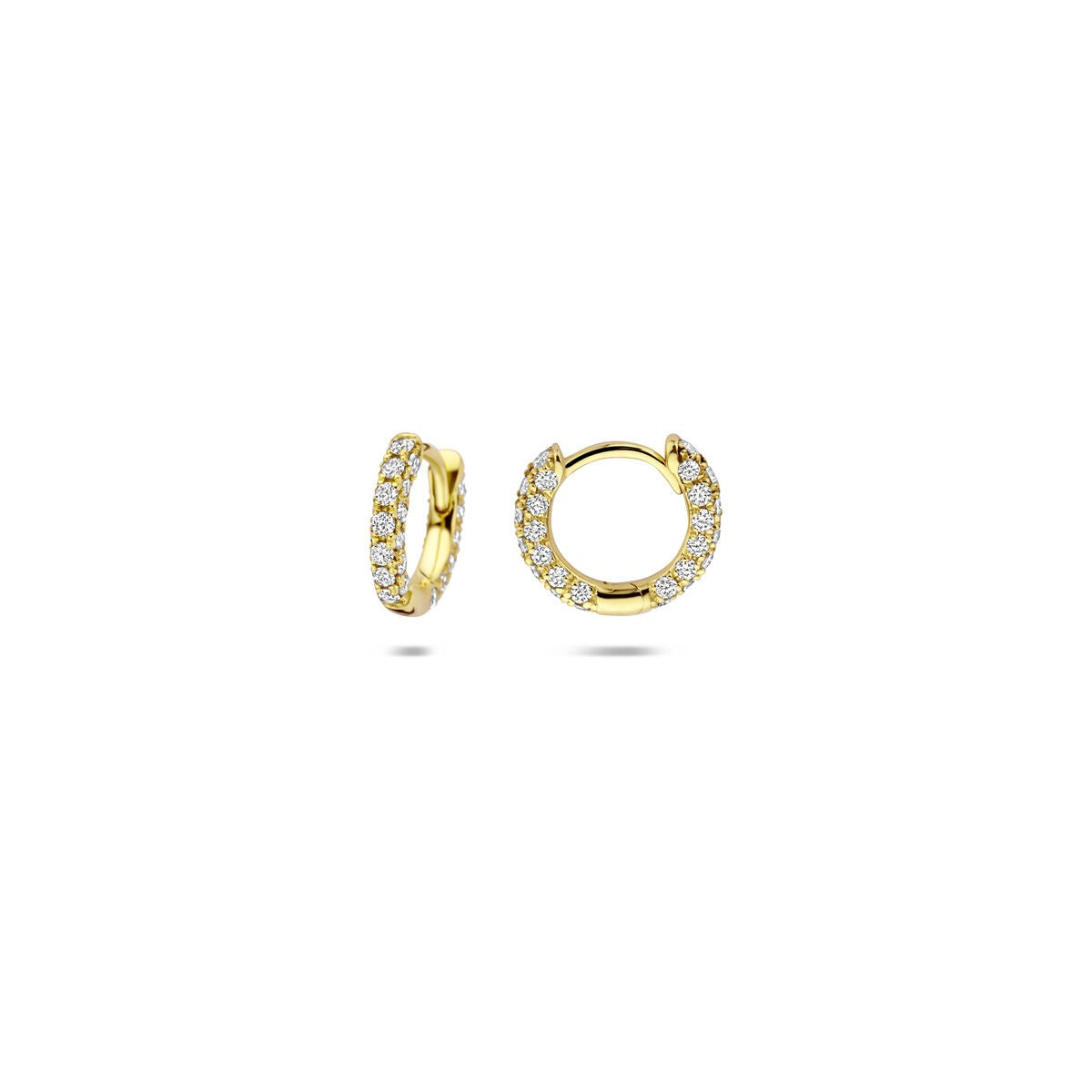 14k Geelgouden klapoorringen met lab grown diamanten – briljant geslepen