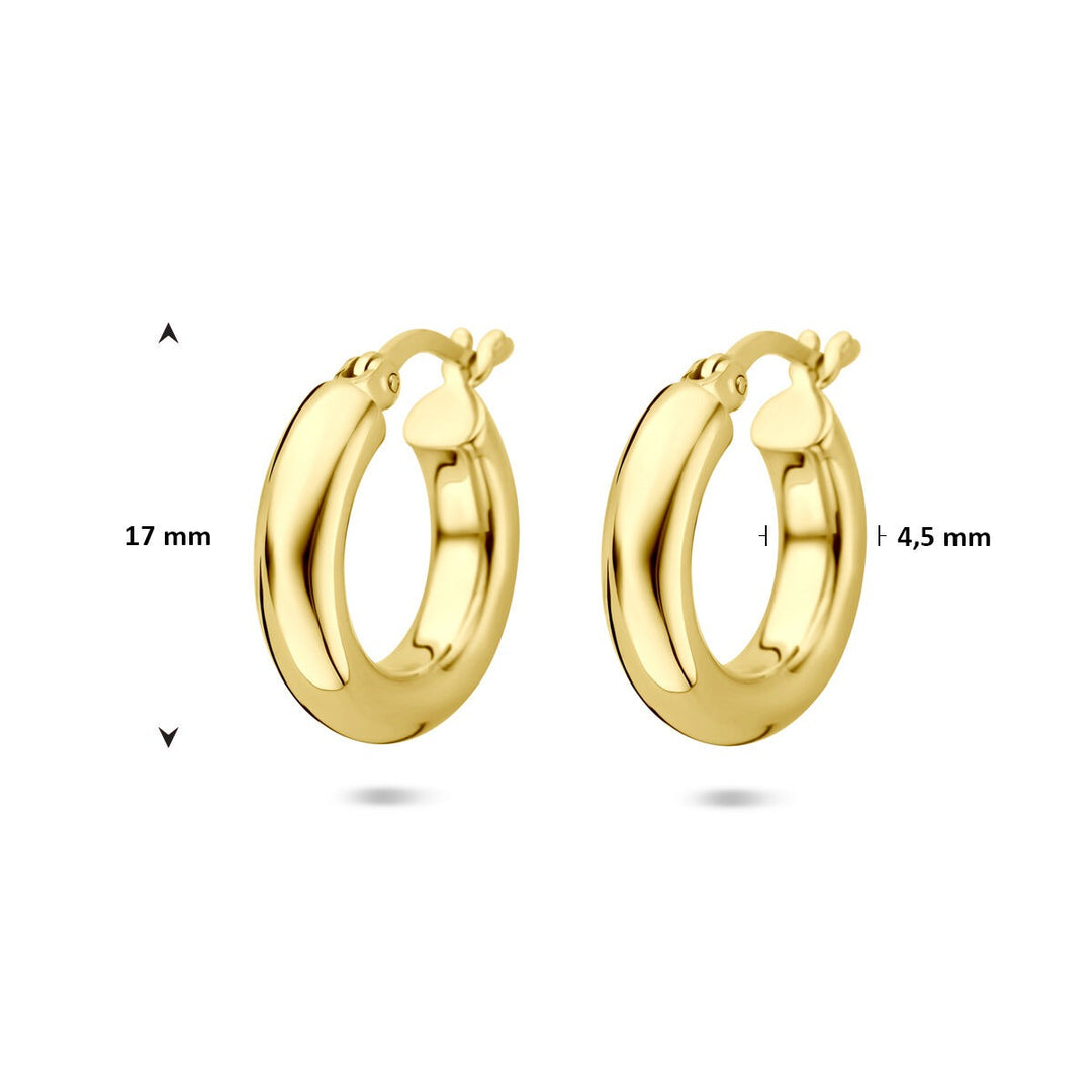 Vergulde zilveren oorringen – 925 zilver met geelgoudkleurige plating 17 mm