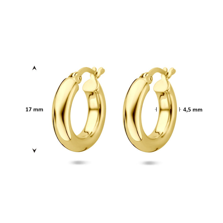 Vergulde zilveren oorringen – 925 zilver met geelgoudkleurige plating 17 mm