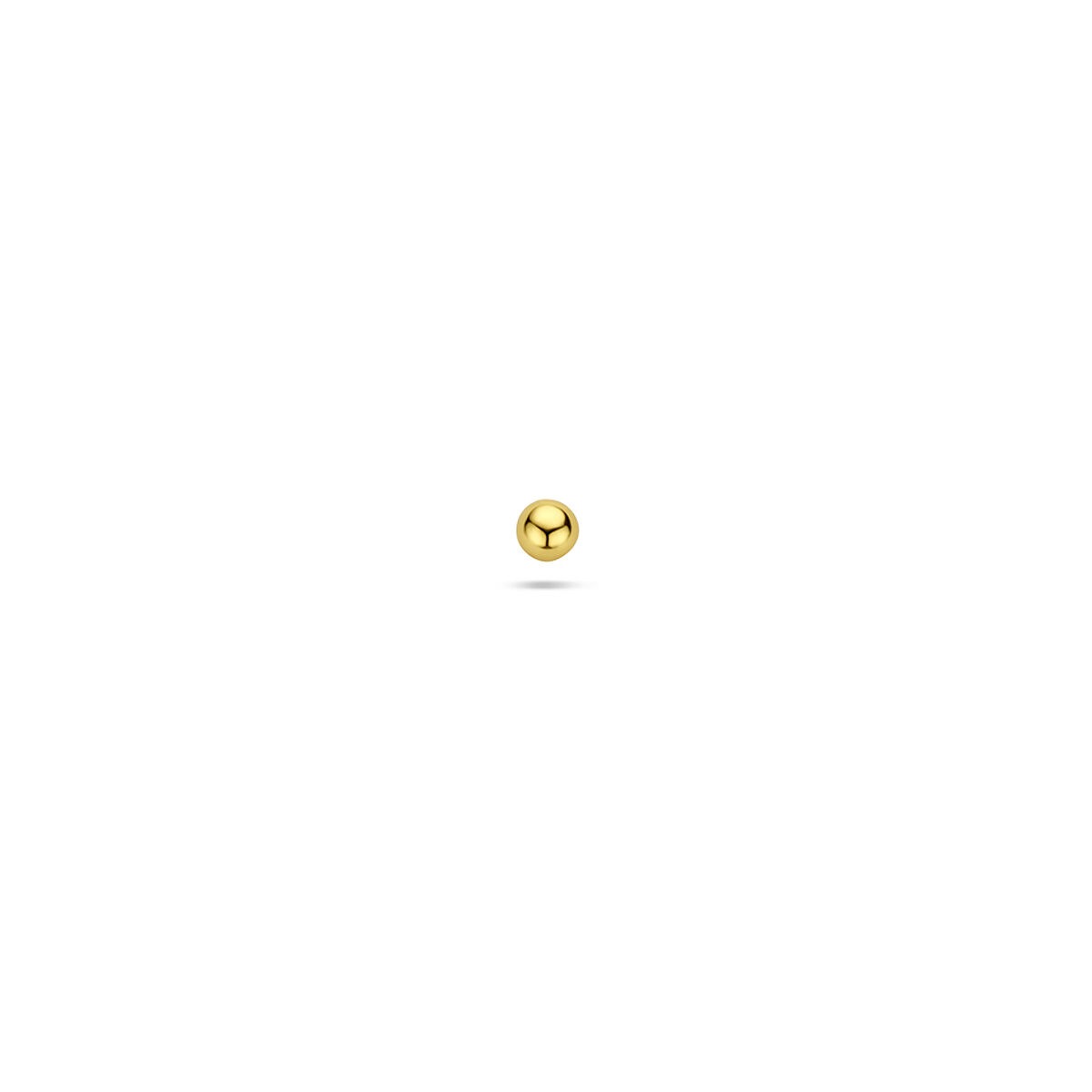 Verguld zilveren bolletje voor piercing met een gladde, ronde afwerking.