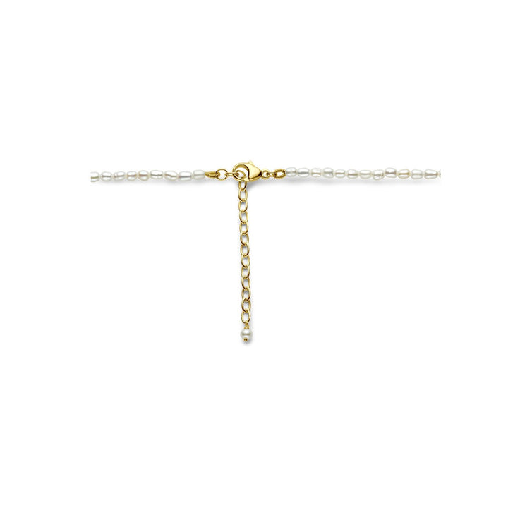 necklace pearls 3.2 mm 40 + 5 cm 14K yellow gold