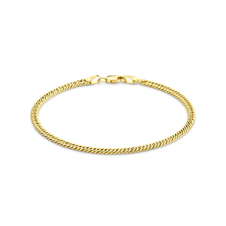 14k Geelgouden armband met zilverkern – gourmette schakel