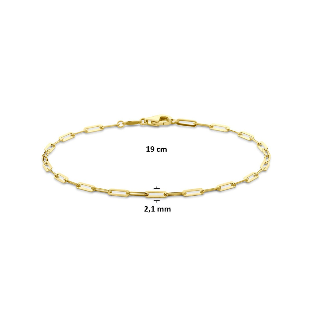 9k Geelgouden anker armband met fijne schakel
