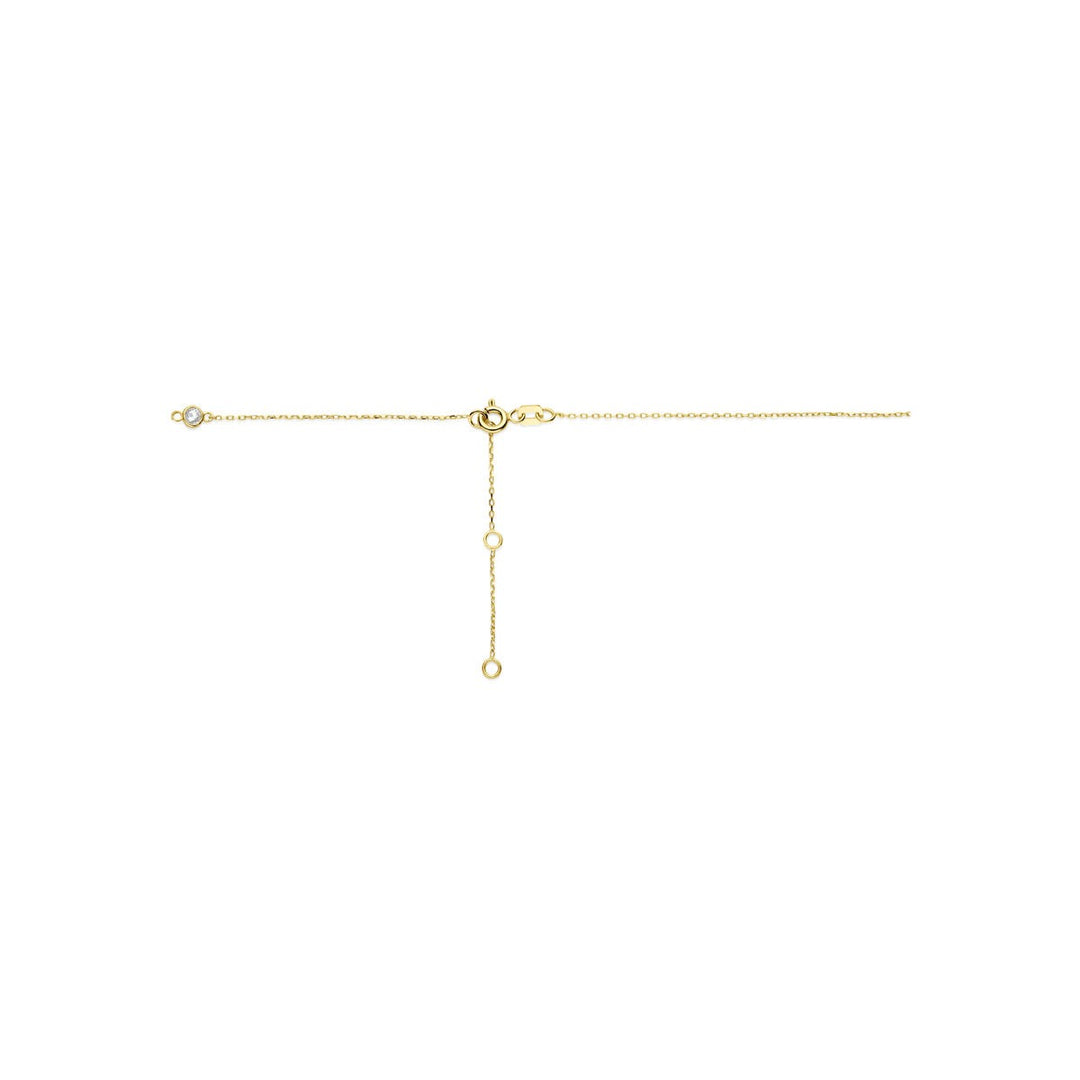 14k geelgouden ketting met zirkonia