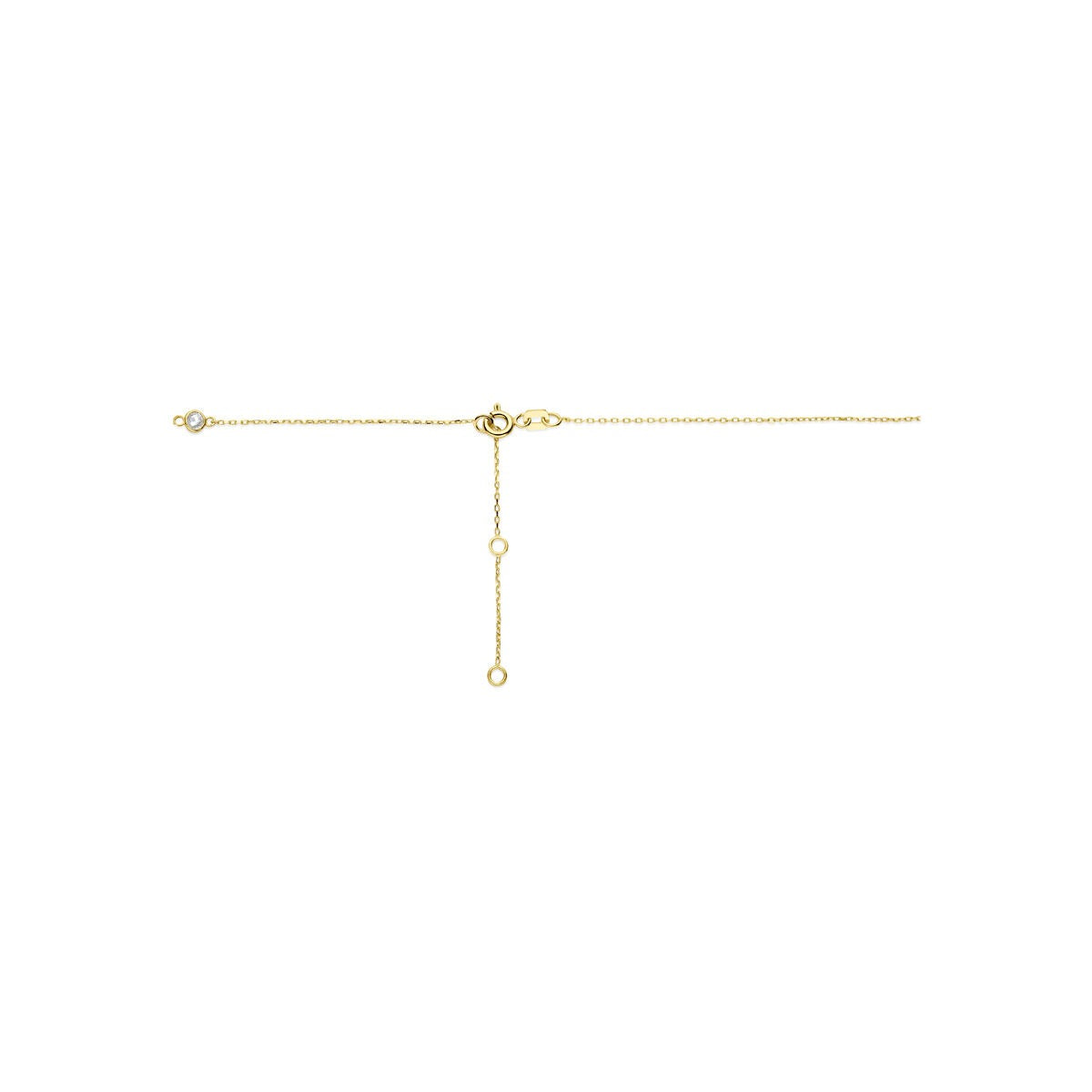 14k geelgouden ketting met zirkonia