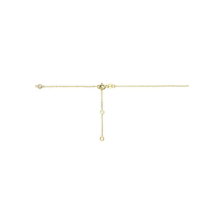 14k geelgouden ketting met zirkonia