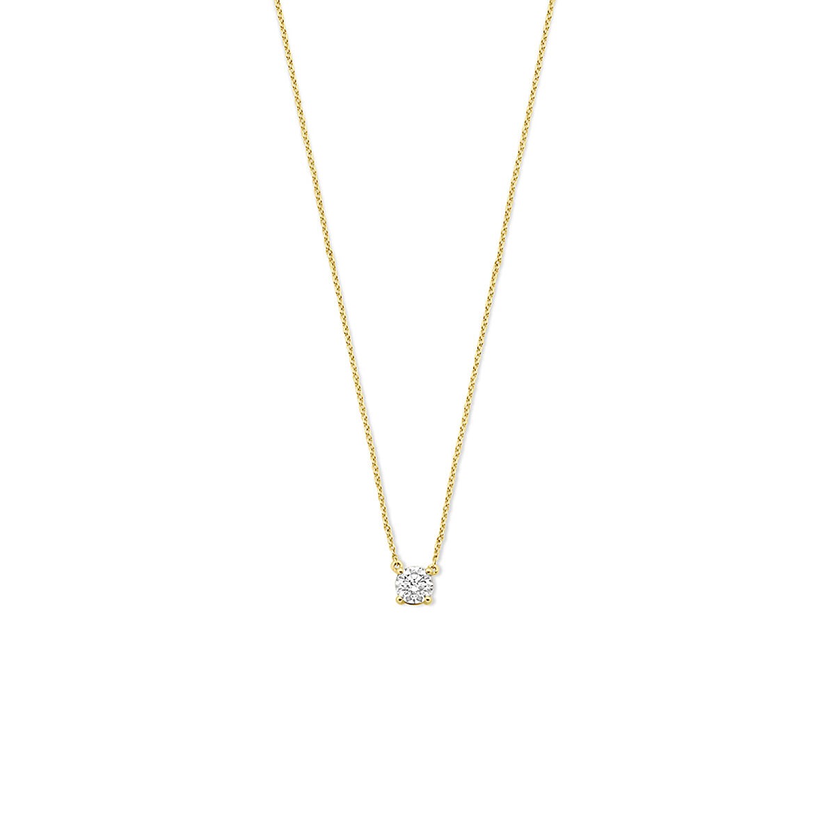 14k Geelgouden collier met lab grown diamant