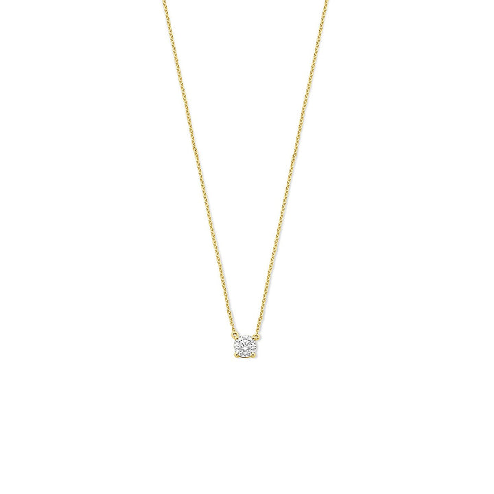 14k Geelgouden collier met lab grown diamant