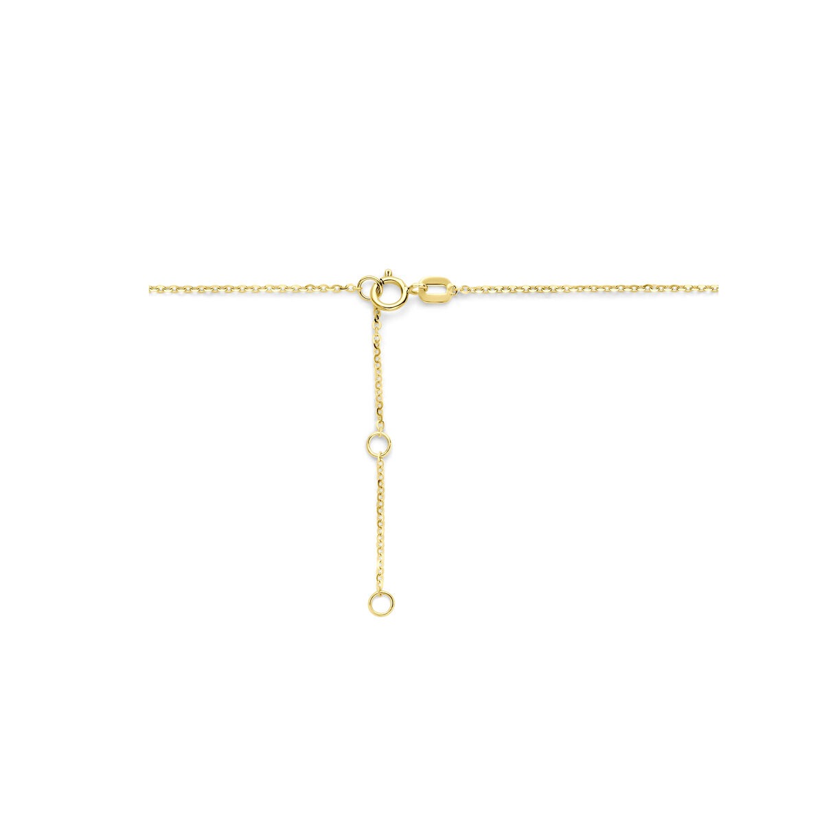 14k geelgouden collier met rondje en zirkonia – 40-44cm