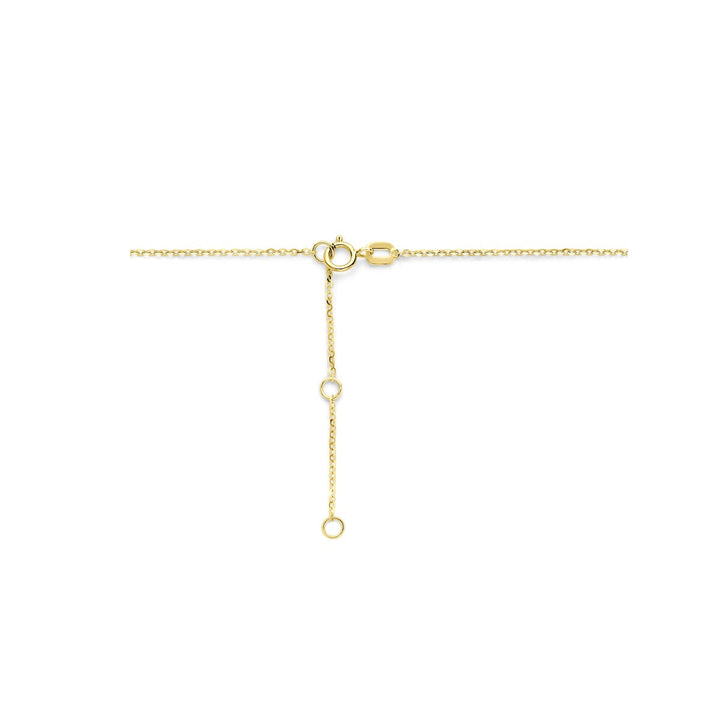 14k geelgouden collier met rondje en zirkonia – 40-44cm