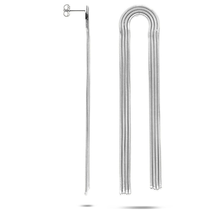 Zilveren oorhangers schakelmotief – gerhodineerd 925 zilver 91 mm