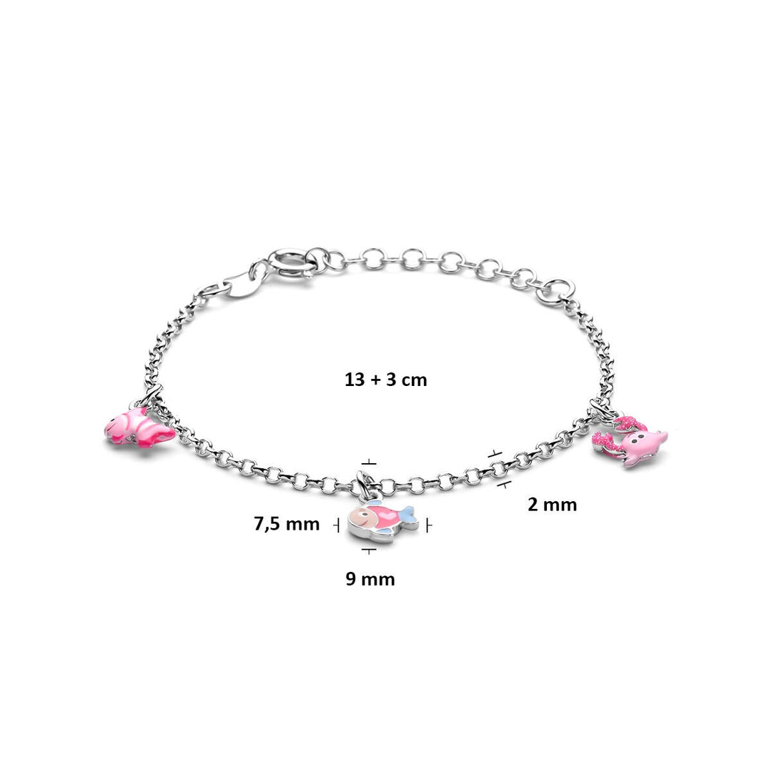 Zilveren kinderarmband met zeedieren – gerhodineerd 925 zilver