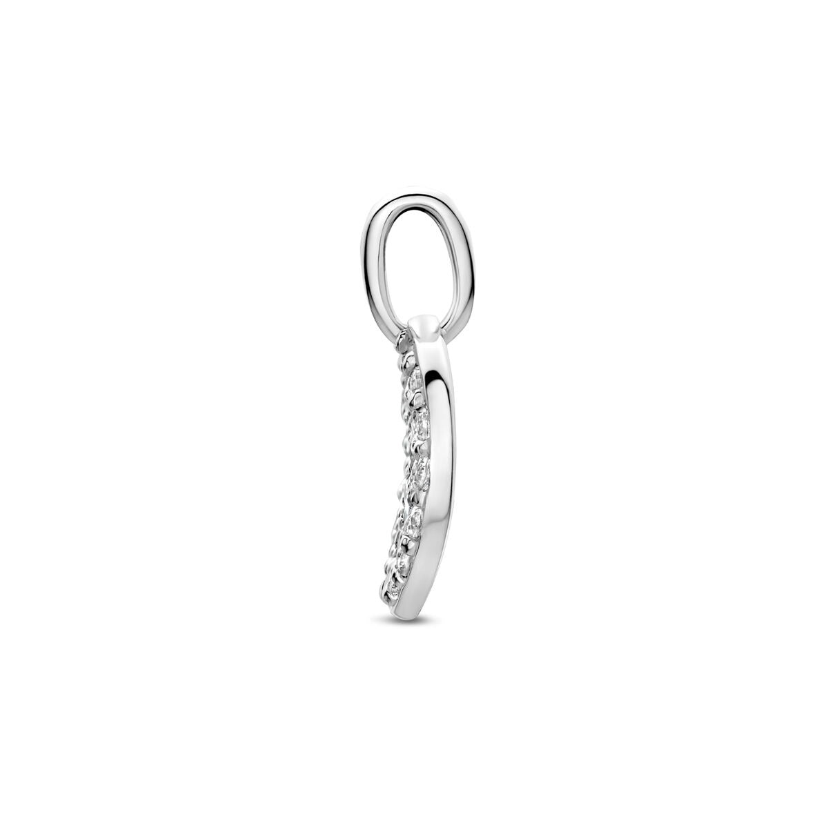 Gerhodineerd zilveren hanger met zirkonia