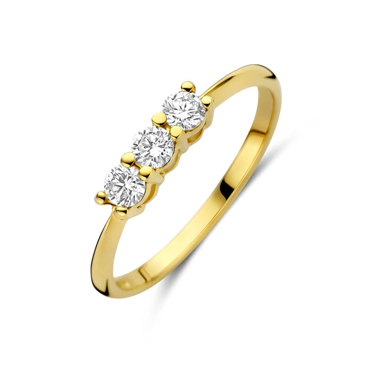 14k Geelgouden ring met lab grown diamant