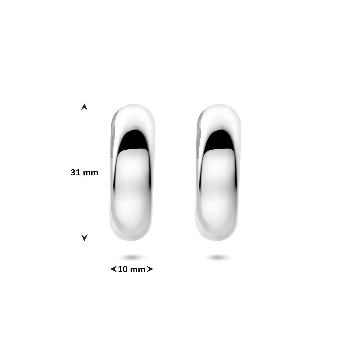 Stalen Oorringen Zilverkleurig – 31x10mm