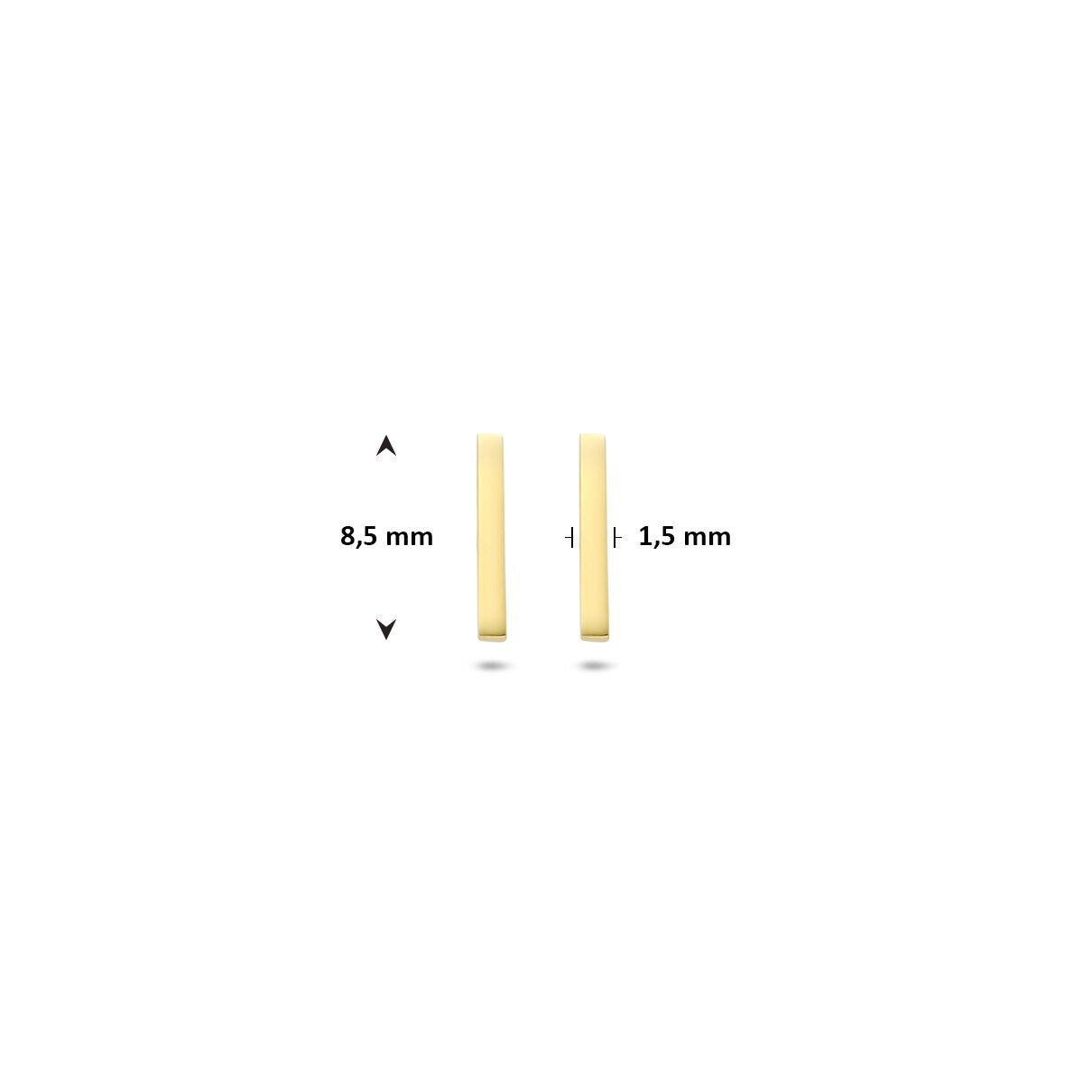 Gouden oorknoppen balkje – 14k