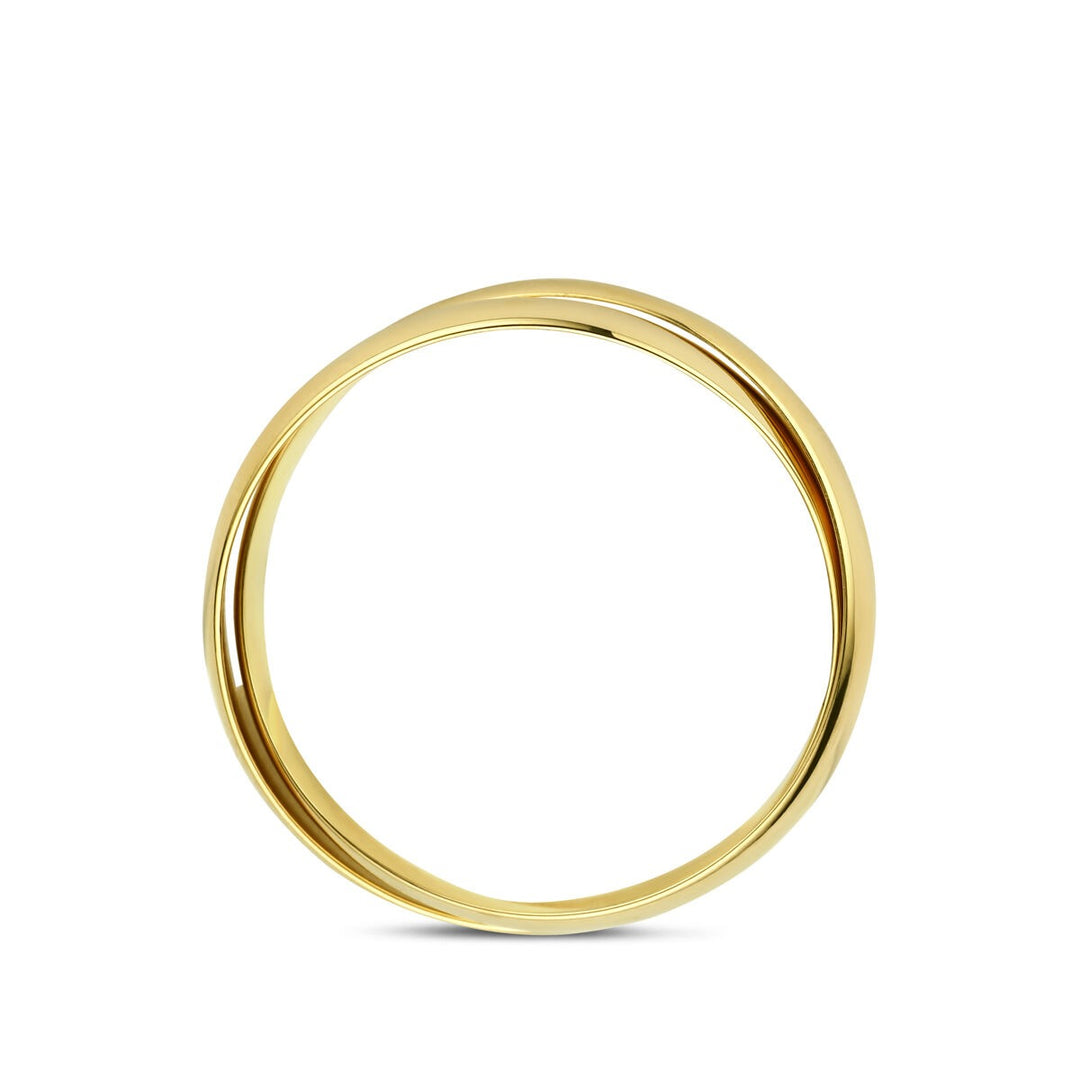 14k Geelgouden dames ring met dubbele band van 2,7 mm