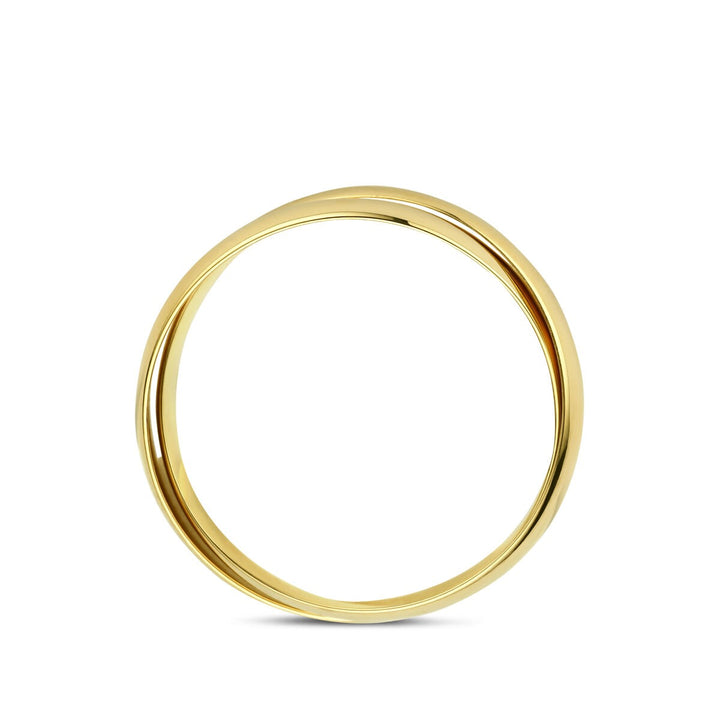 14k Geelgouden dames ring met dubbele band van 2,7 mm