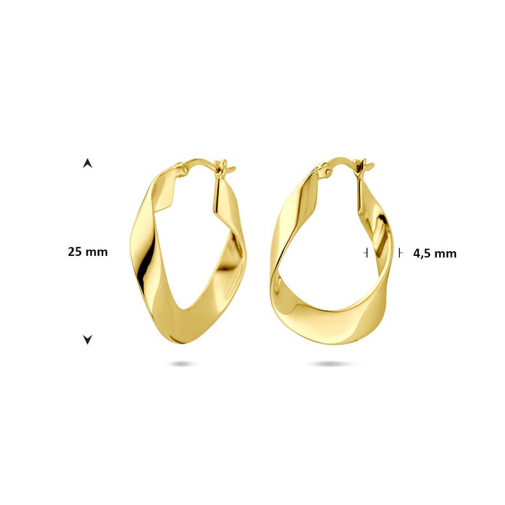 Vergulde zilveren oorringen – 925 zilver met geelgoudkleurige plating 25 mm
