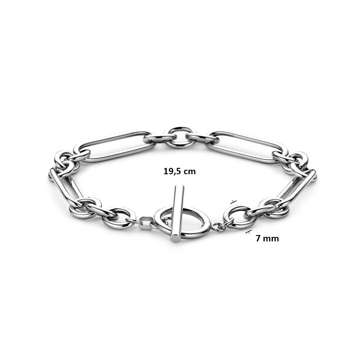 Gerhodineerd Zilveren Schakel Armband Anker