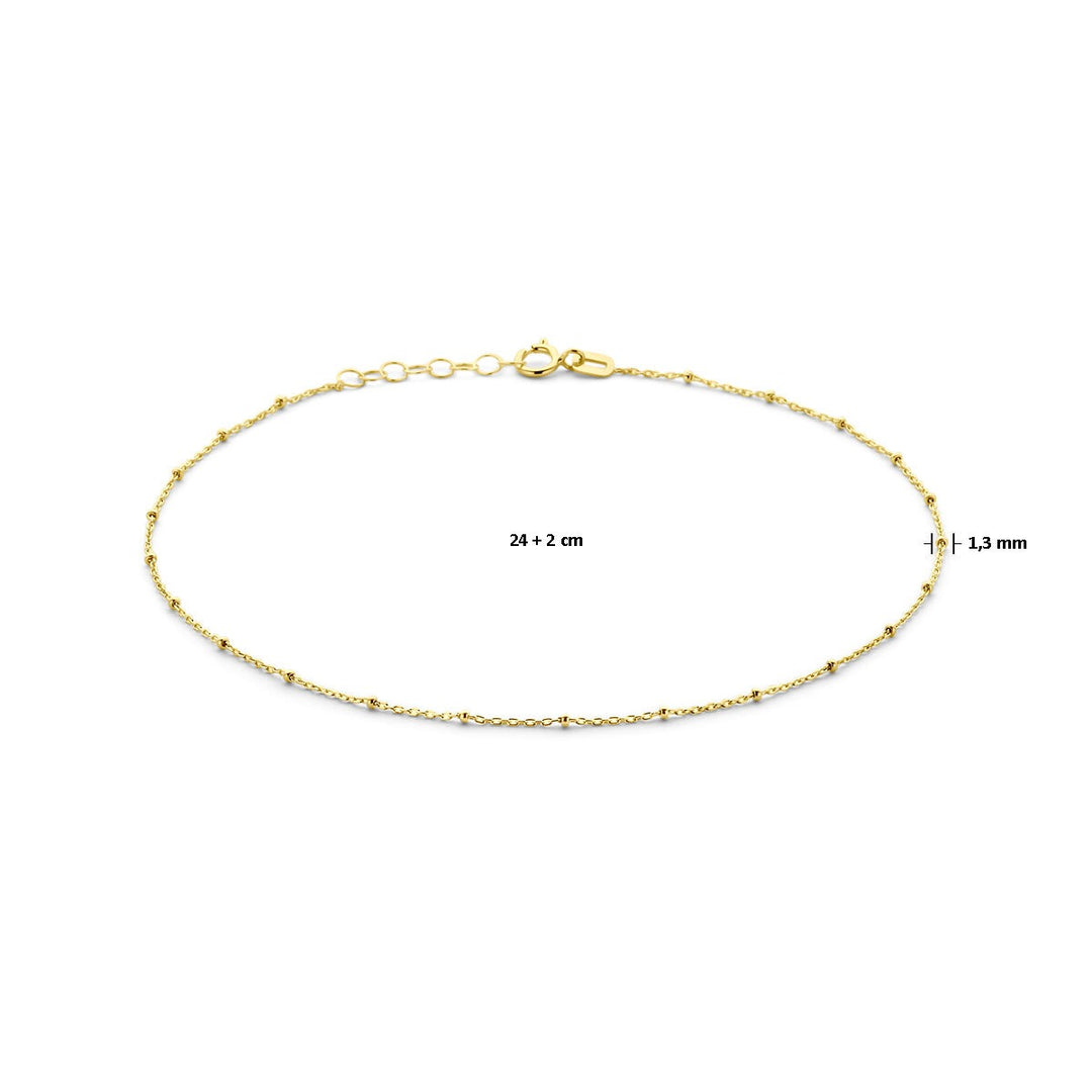 Gouden enkelbandje dames – 14k geelgoud met bolletjes