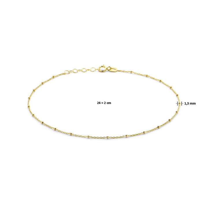 Gouden enkelbandje dames – 14k geelgoud met bolletjes