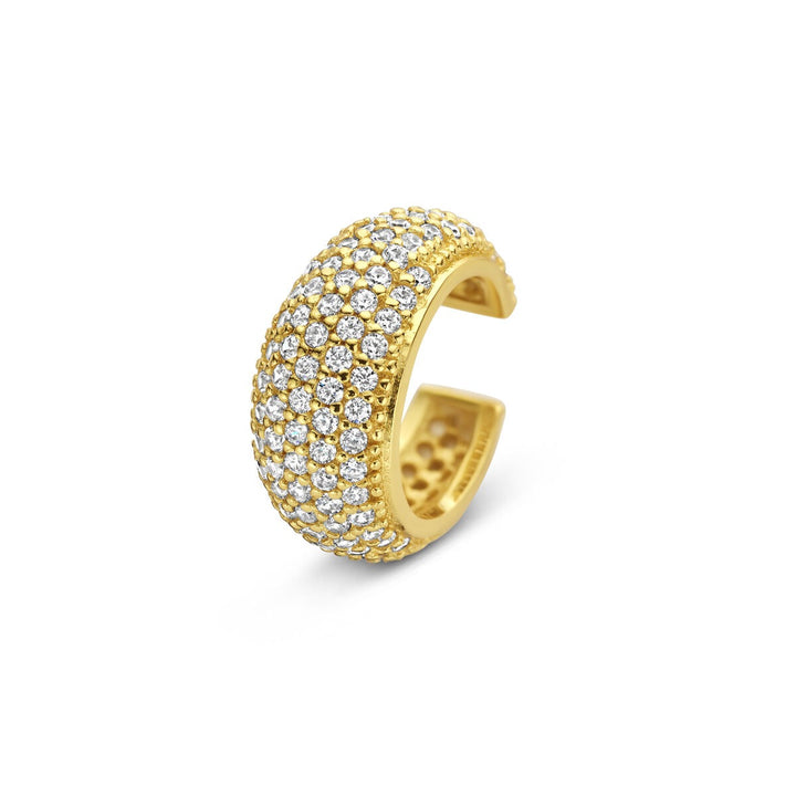 Verguld zilveren ear cuff met zirkonia – 925 zilver