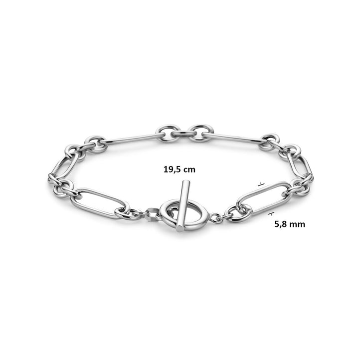 Gerhodineerd Zilveren Schakel Armband Anker