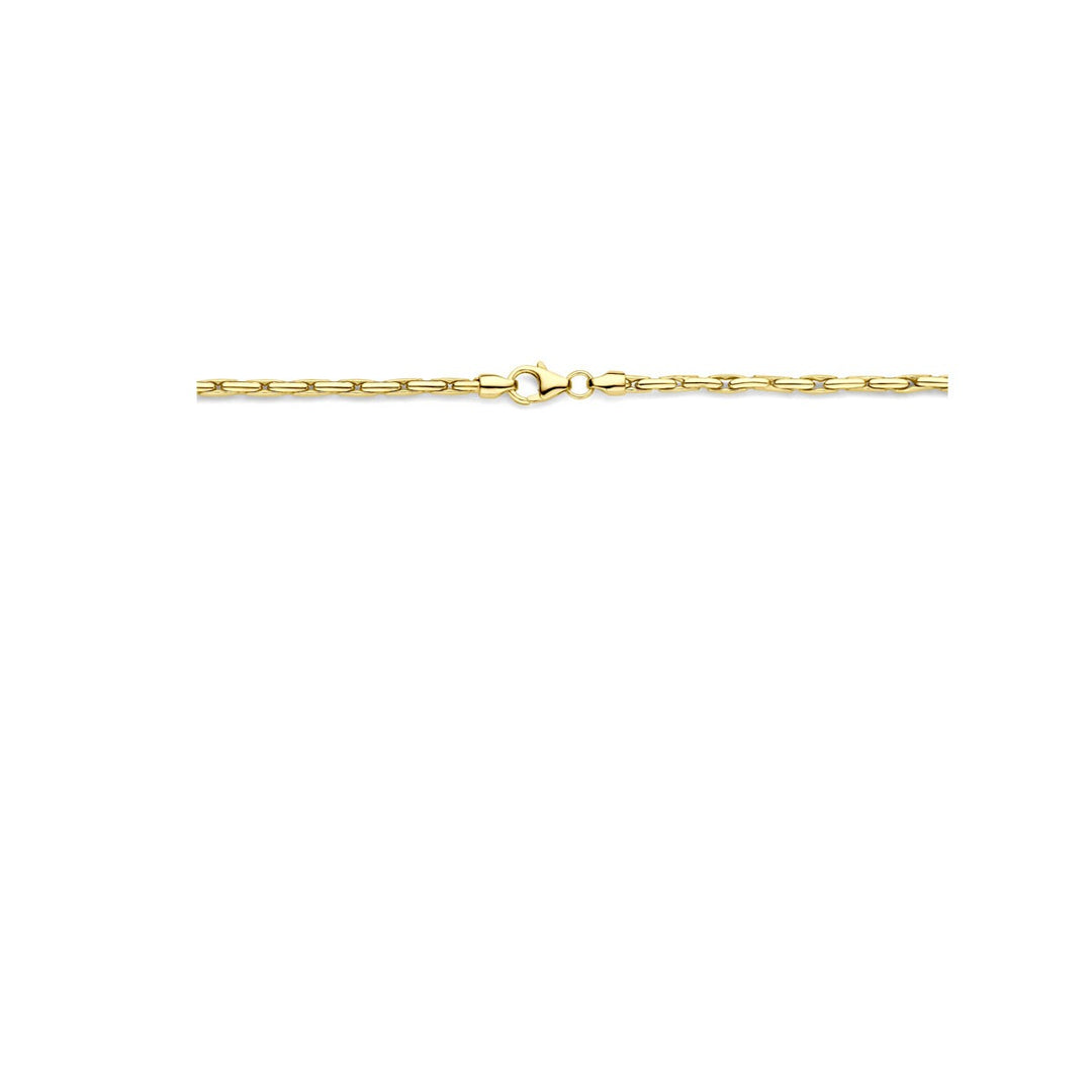 Gourmette collier – 14k geelgoud met zilverkern, 2.8 mm breed