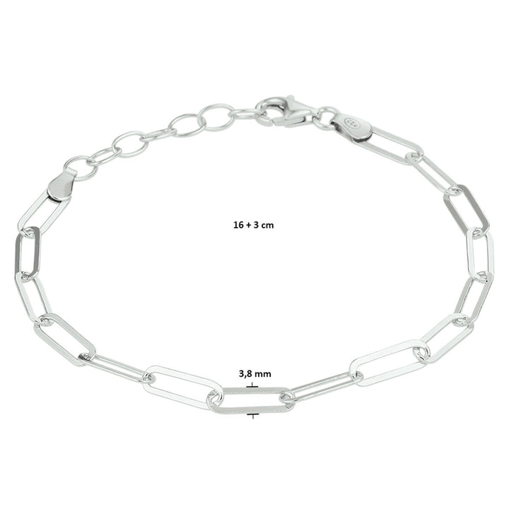 Zilveren paperclip armband – gerhodineerd 925
