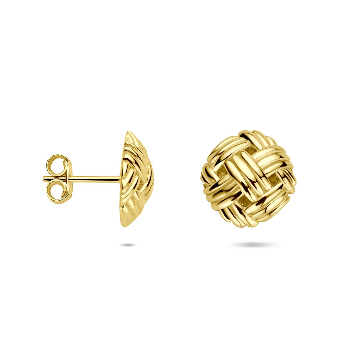 Gouden oorknopjes 14k geelgoud 12mm – Dames oorbellen