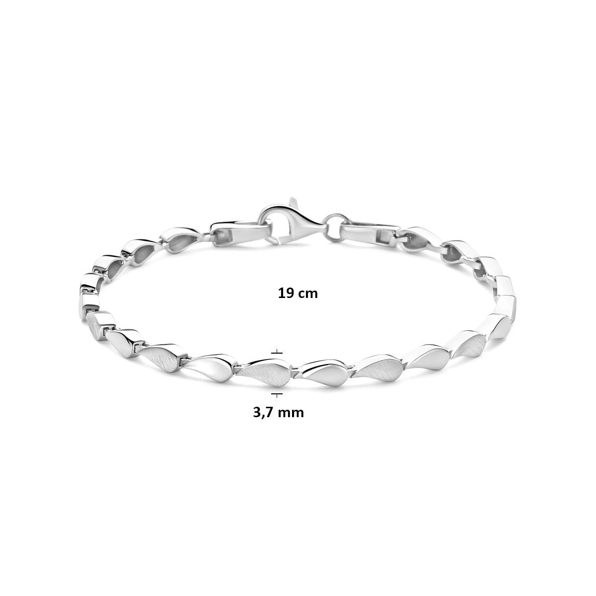Gerhodineerd 925 zilveren schakel armband