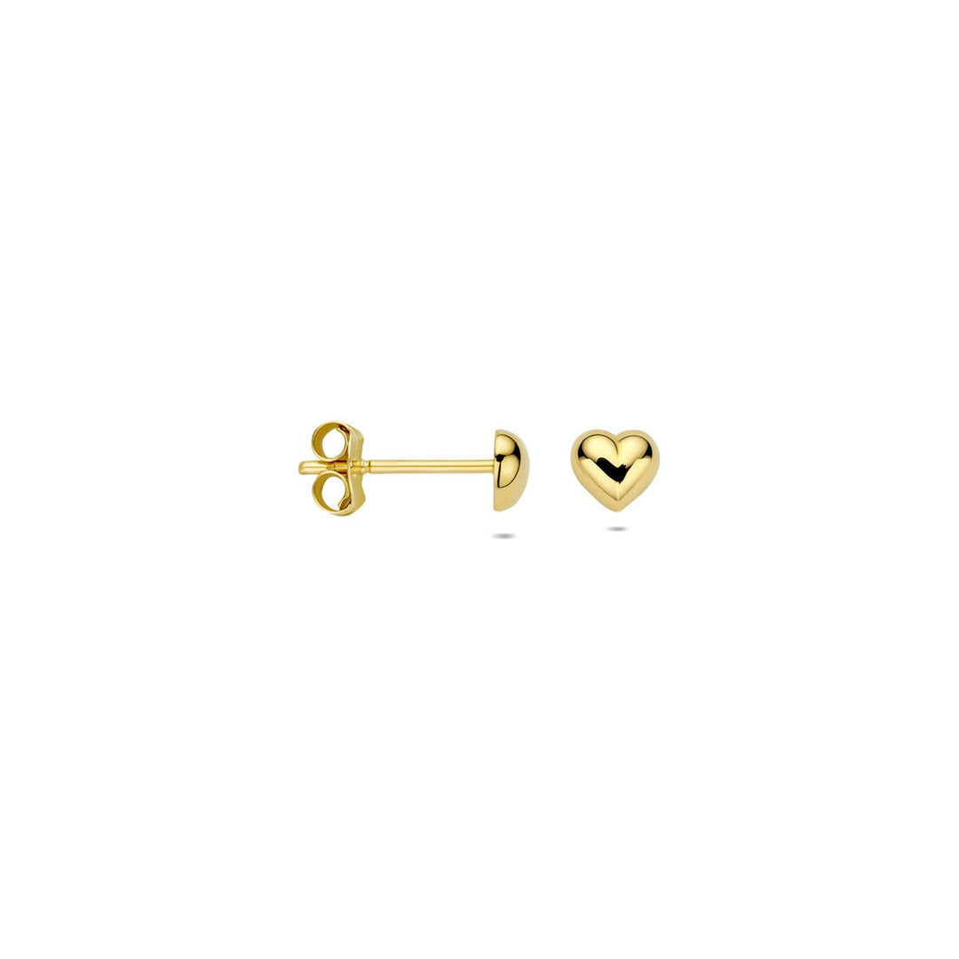 ear studs heart 14K yellow gold