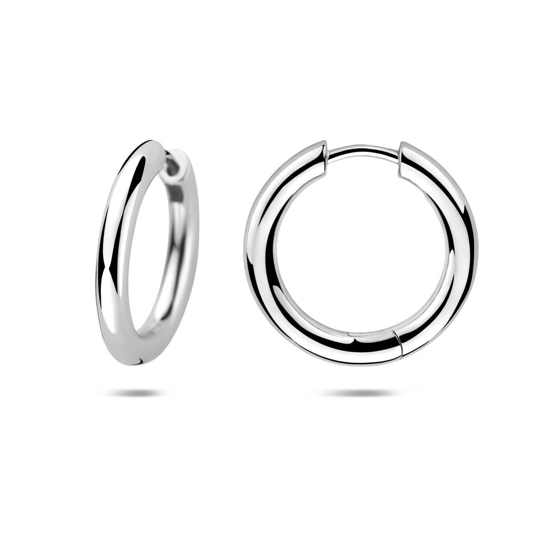 Zilveren klapoorringen gerhodineerd – slanke dames oorringen met verfijnde afwerking
