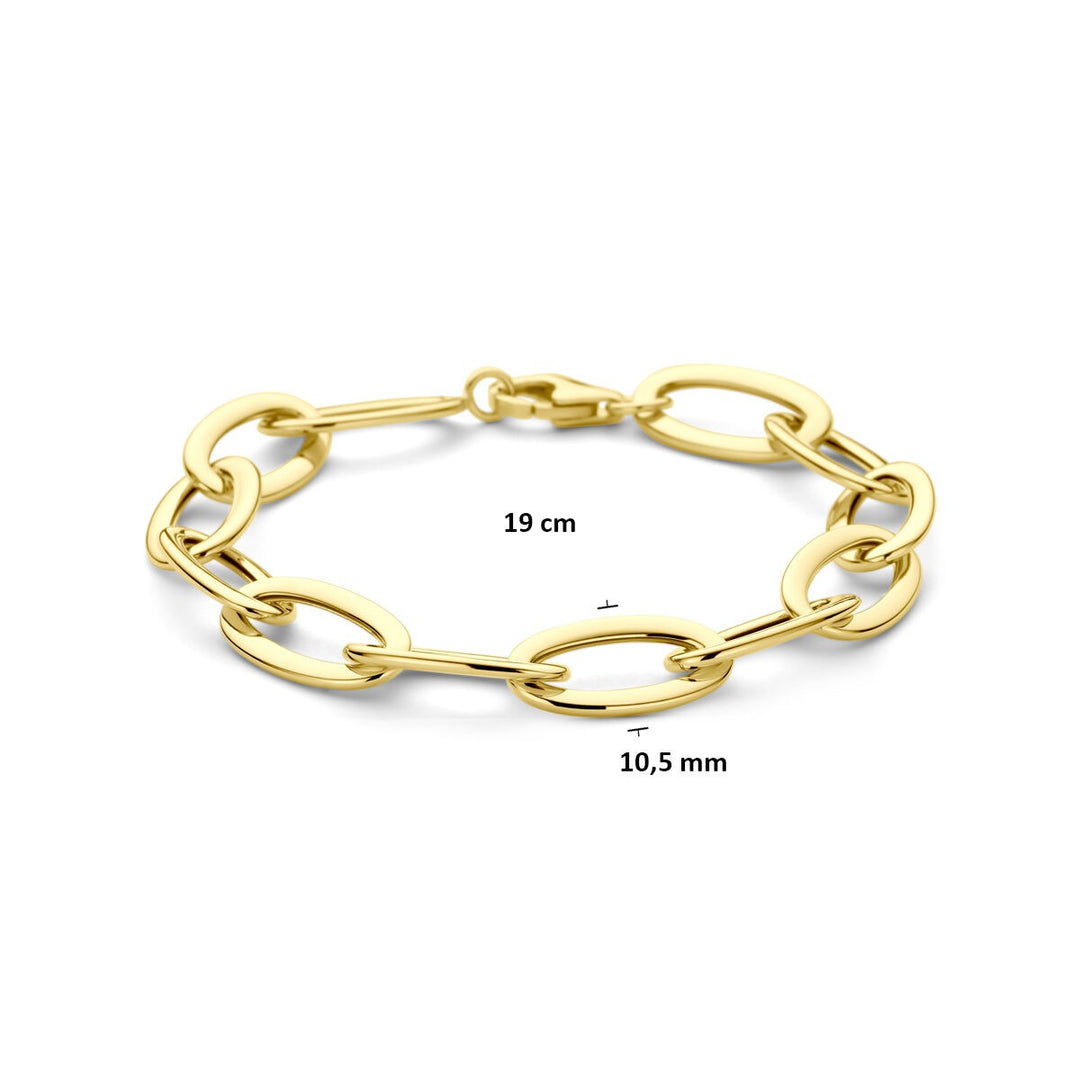 Gouden armband 14k anker schakel met karabijnsluiting