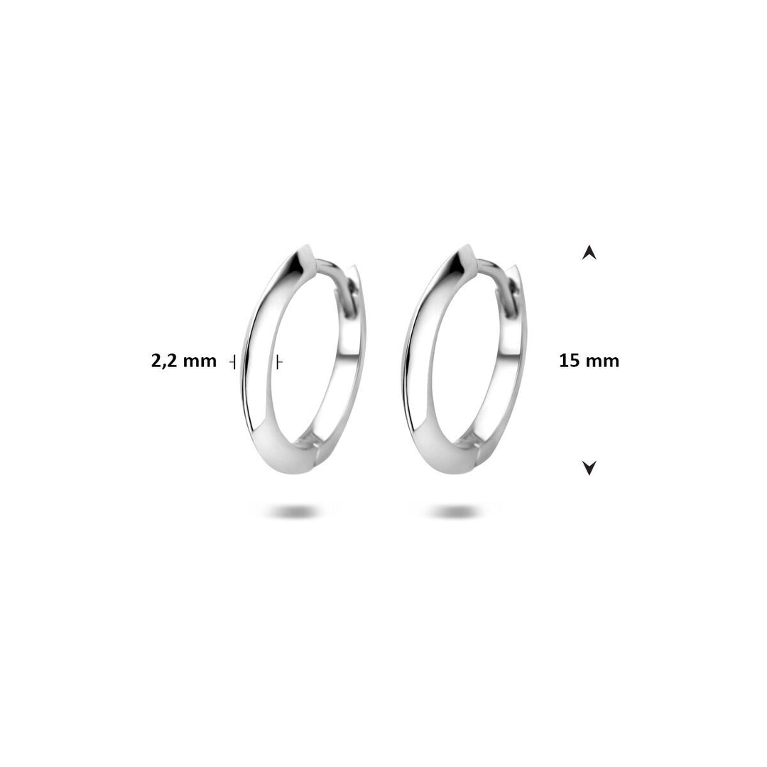 Gerhodineerd zilveren klapoorringen dames 15 mm